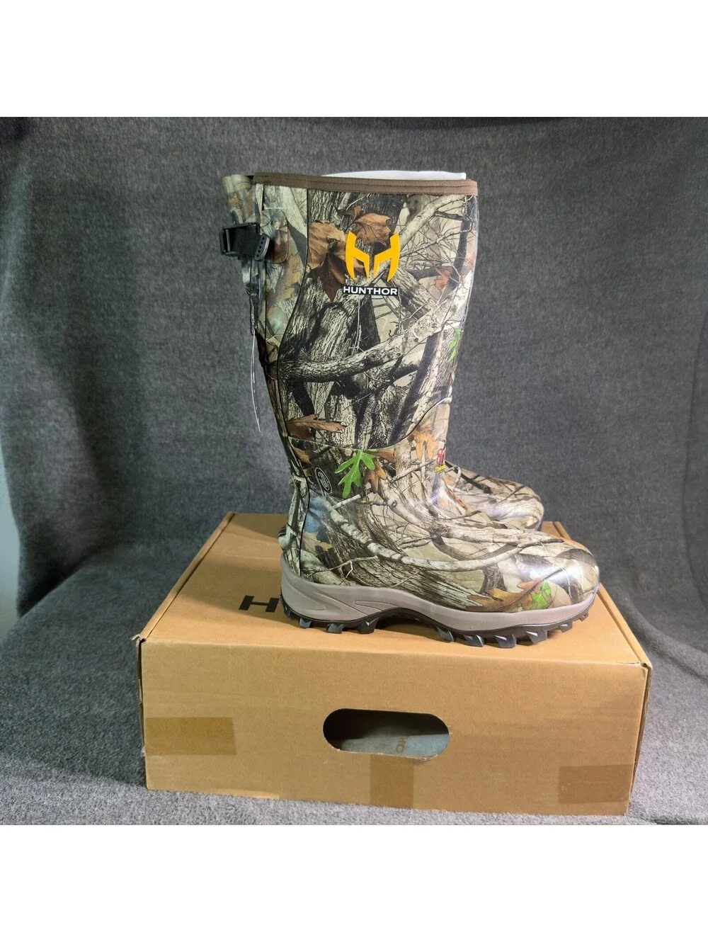 Hunthor Hunting Boots Mens Size 9 Brown Camo 800g Insulated Waterproof Snow